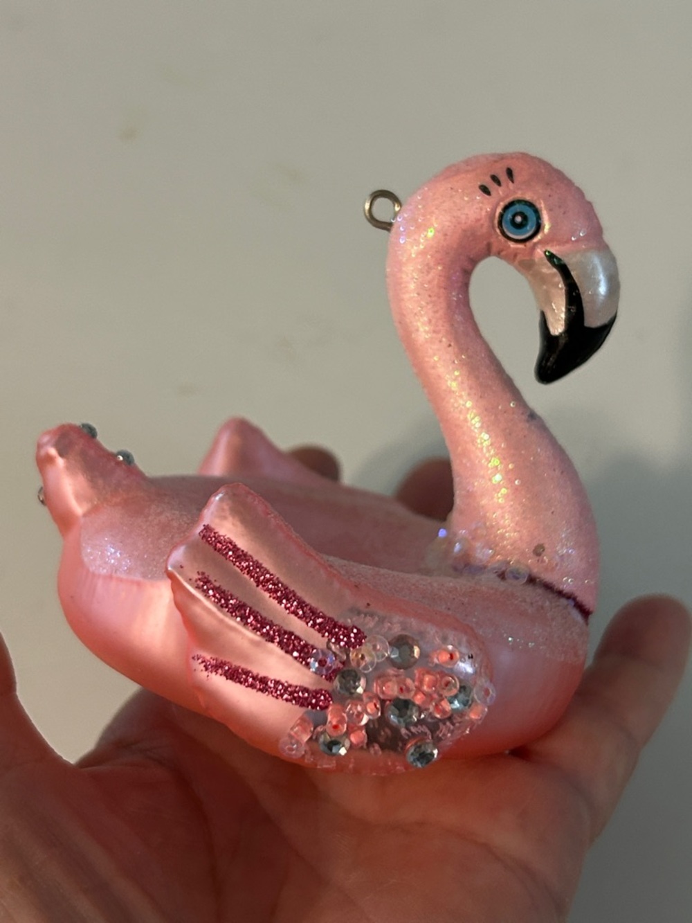 10/$30 Flamingo Pool Floatie Christmas Tree Ornament glittery